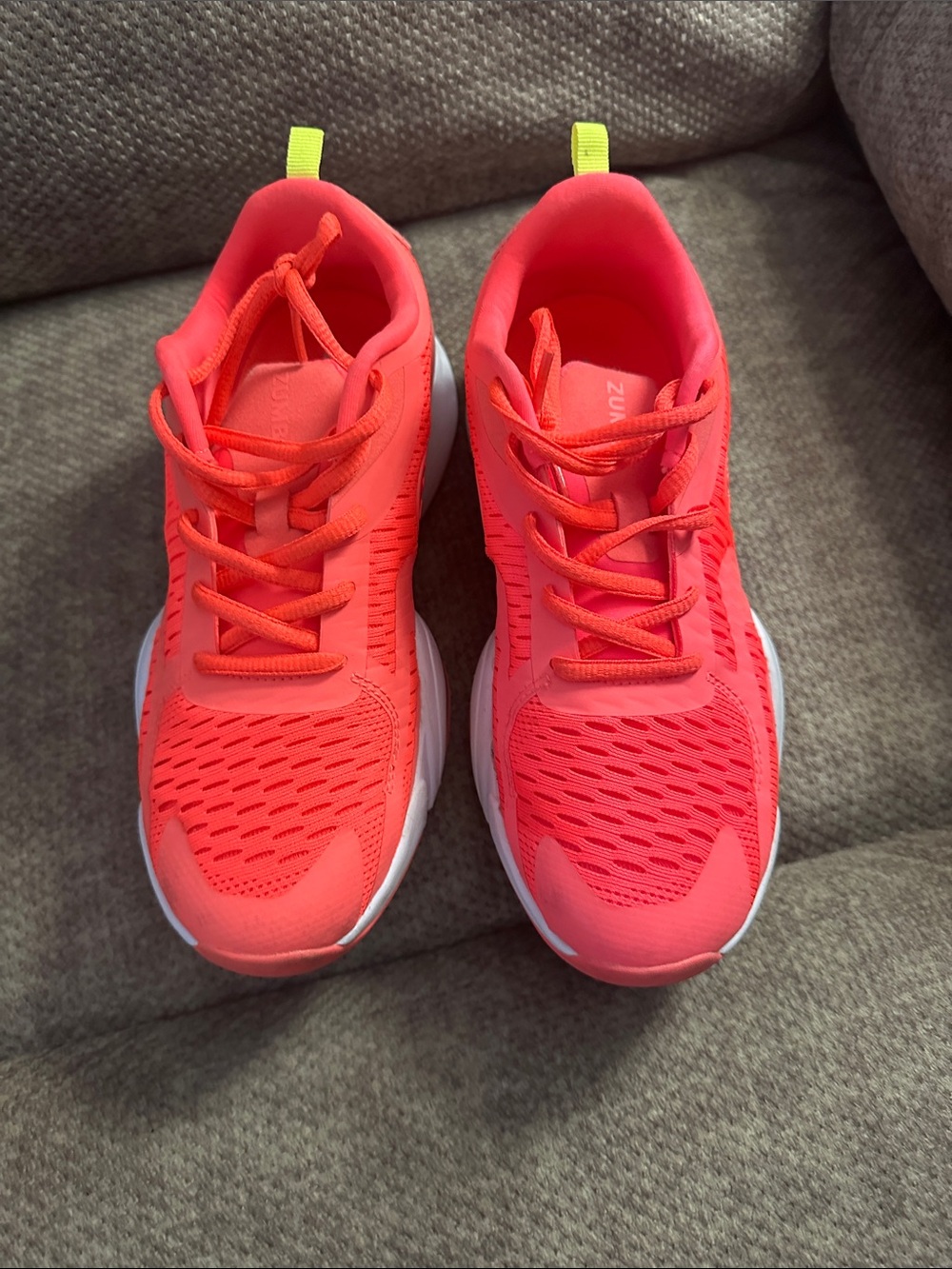 Zumba Fitness Neon Pink & Lime Pull-Tab Women's Sneakers - Picture 2 of 7